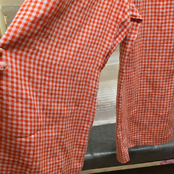 J. Crew Red and Gray Gingham Jumpsuit - Picture 4 of 16